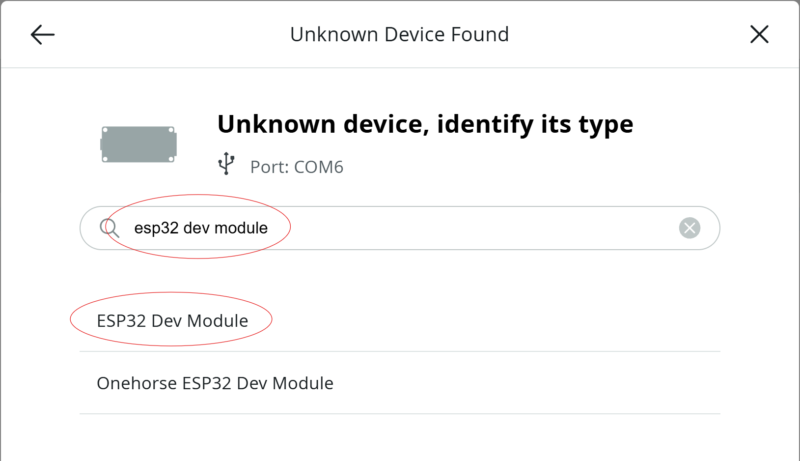 Arduino Device select