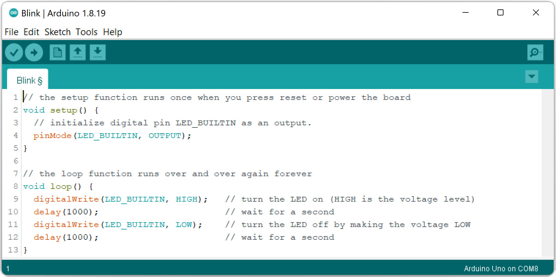 Arduino IDE window