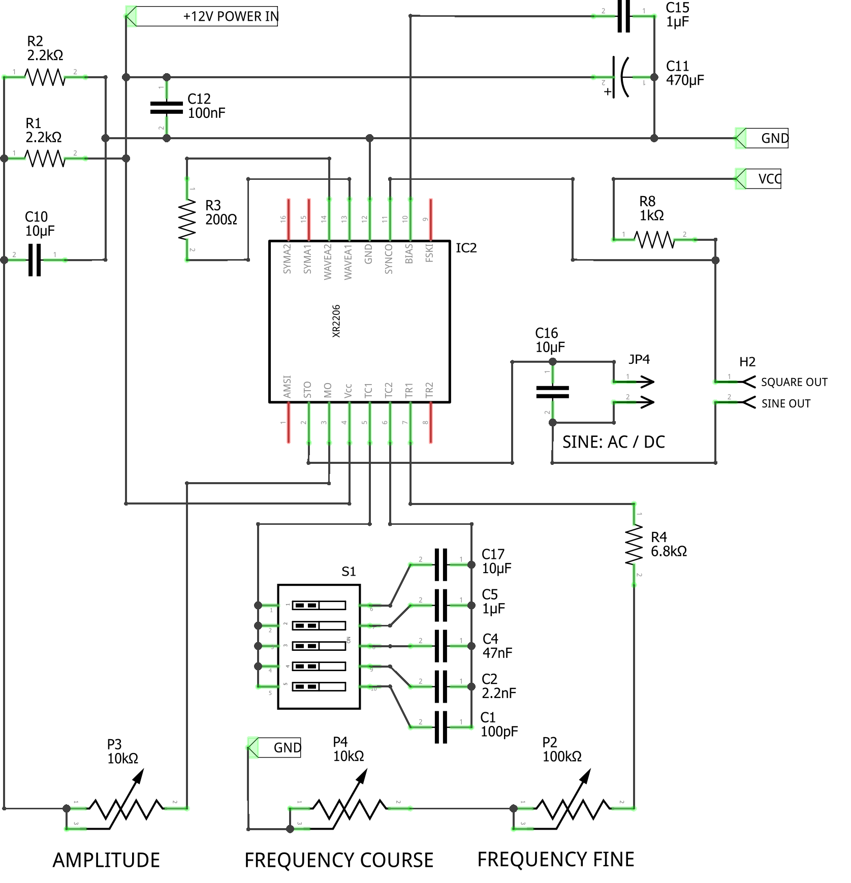Audio side panel function generator schematic