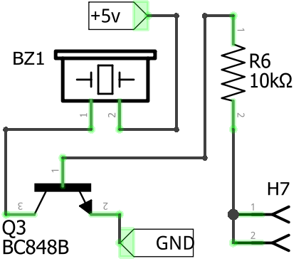 Sensor side panel buzzer schematic