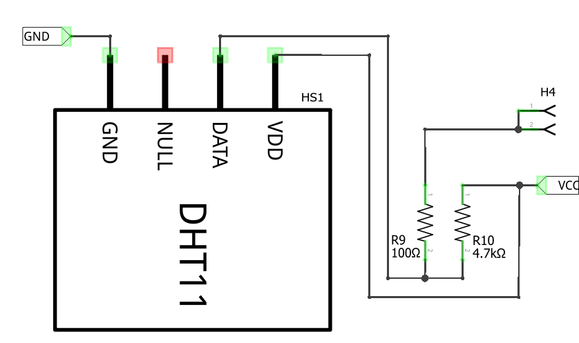 Sensor side panel DHT11 schematic