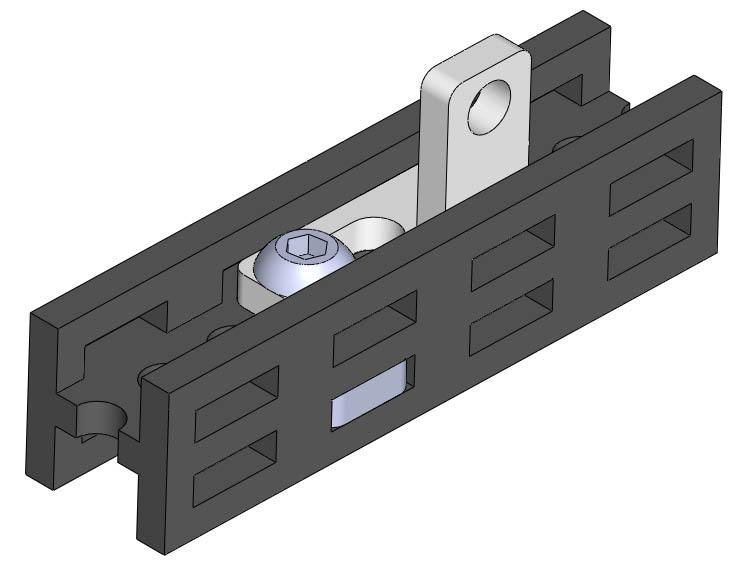 Bracket mounted in the channel of the Beam