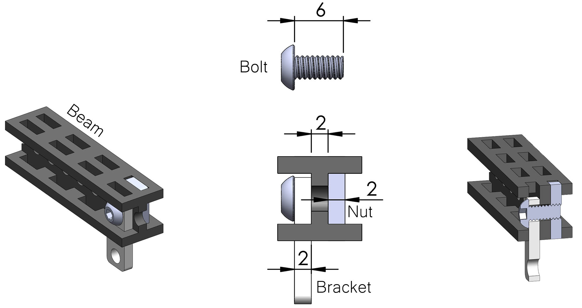 Sandwich of fasteners